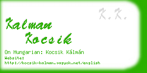 kalman kocsik business card